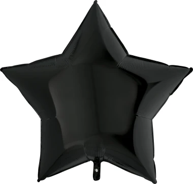 Balon foliowy Jumbo Gwiazdka, czarny, 91cm + HEL (odbiór osobisty, dostawa Kraków)