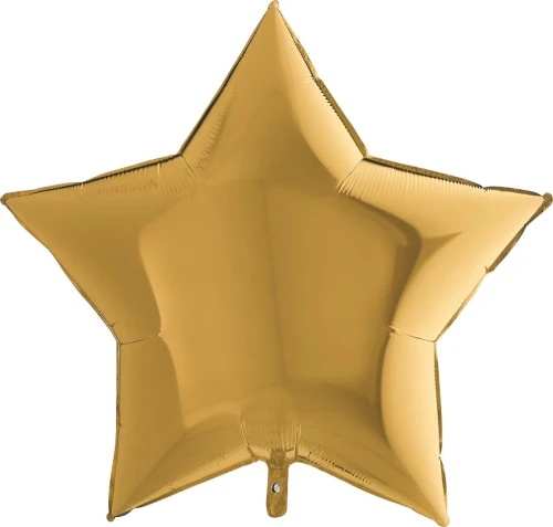 Balon foliowy Jumbo Gwiazdka, złoty, 91cm + HEL (odbiór osobisty, dostawa Kraków)