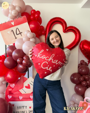 Balon foliowy Serce "Kocham Cię" | WALENTYNKI + HEL (odbiór osobisty, dostawa, Kraków)