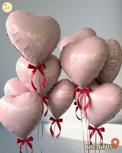 Balony z helem pod sufit, WALENTYNKI, PARIS LOVE, 10szt. (odbiór osobisty, dostawa, Kraków)