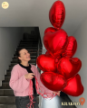 Balonowy bukiet z helem, CZERWONE SERCA, 10szt. (odbiór osobisty, dostawa, Kraków)