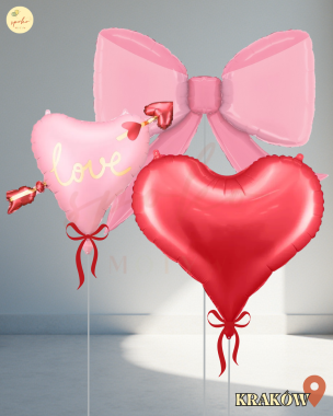 Zestaw balonów z helem, Walentynki, PARIS LOVE (odbiór osobisty, dostawa, Kraków)