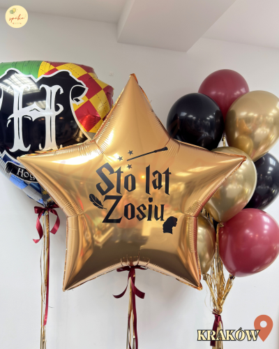 Zestaw balonów z helem, Urodziny, CZARODZIEJ (odbiór osobisty, dostawa, Kraków)
