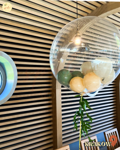 Balon Bubble z helem, Urodziny, SAFARI (odbiór osobisty, dostawa, Kraków)