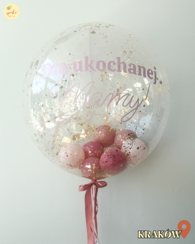 Balon Bubble z helem, DZIEŃ MATKI (odbiór osobisty, dostawa, Kraków)