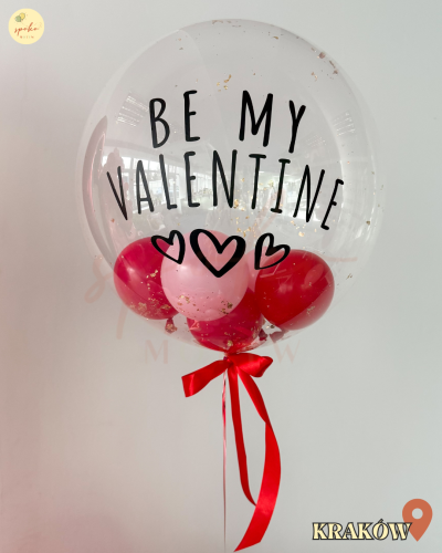 Balon Bubble z helem, WALENTYNKI (odbiór osobisty, dostawa, Kraków)