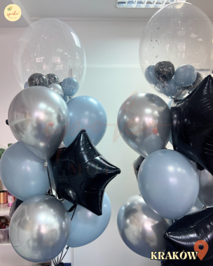 Balonowy bukiet z helem, Urodziny, LUNAR MIST (odbiór osobisty, dostawa, Kraków)