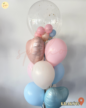Balonowy bukiet z helem, GENDER REVEAL, BOY OR GIRL (odbiór osobisty, dostawa, Kraków)