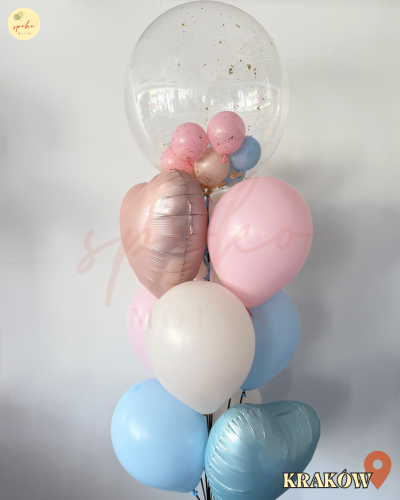 Balonowy bukiet z helem, GENDER REVEAL (odbiór osobisty, dostawa, Kraków)