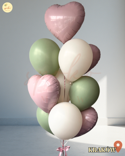Balonowy bukiet z helem, Urodziny, SPRING MEADOW (odbiór osobisty, dostawa, Kraków)