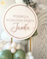 Tabliczka personalizowana, koło, 60cm, Pierwsza Komunia Święta