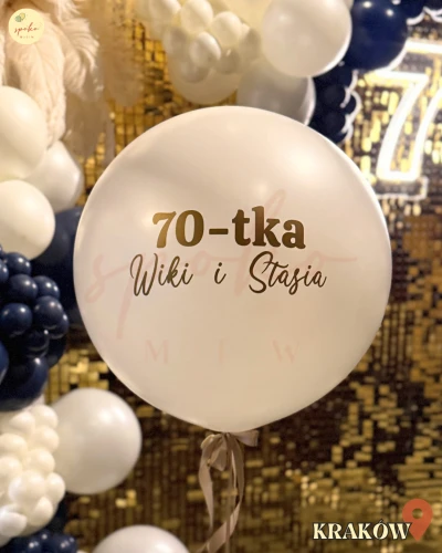 Balon Jumbo z helem, Silk, Urodziny, ELEGANCE (odbiór osobisty, dostawa, Kraków)