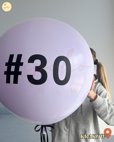 Balon Jumbo z helem, Pastel, Urodziny, LILAC (odbiór osobisty, dostawa, Kraków)