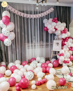 Sztaluga i balonowy bukiet, Powitanie Maluszka, DZIEWCZYNKA (odbiór osobisty, dostawa, Kraków)