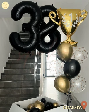 Zestaw balonów z helem, Urodziny, MĘŻCZYZNA (odbiór osobisty, dostawa, Kraków)