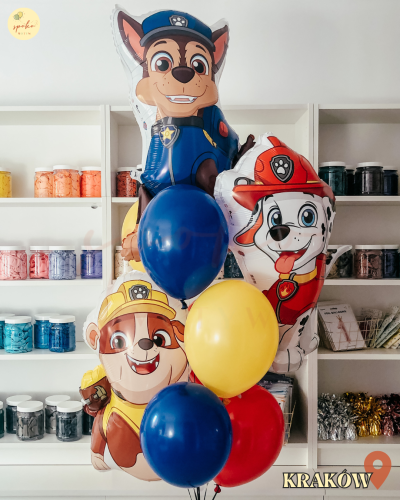 Balonowy bukiet z helem, Urodziny, PSI PATROL (odbiór osobisty, dostawa, Kraków)