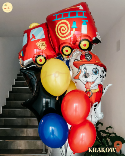 Balonowy bukiet z helem, Urodziny, PSI PATROL (odbiór osobisty, dostawa, Kraków)