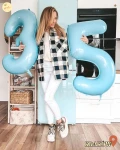Balony Cyfry z helem, Urodziny BLUE (odbiór osobisty, dostawa, Kraków)