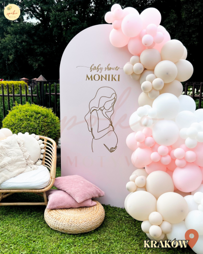 Ścianka do zdjęć, Baby Shower, DZIEWCZYNKA (montaż, Kraków)