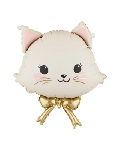 Balon foliowy kotek, beżowy