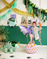 Balon foliowy z napisem "Happy Birthday", okrągły | DINOZAURY
