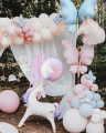 Balon foliowy z napisem "Happy Birthday", okrągły | JEDNOROŻEC