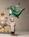 Balon foliowy Smok, zielony + HEL (odbiór osobisty, dostawa, Kraków)
