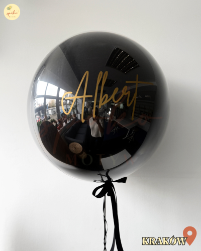 Balon Double Bubble z helem, Urodziny, BLACK (odbiór osobisty, dostawa, Kraków)