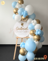 NIEBIESKI & ZŁOTY - balonowa girlanda BASIC (2m) | CHRZEST CHŁOPIEC