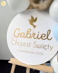 Tabliczka personalizowana, koło, 60cm, Chrzest Święty, Komunia