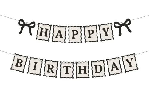 Girlanda baner "Happy Birthday", Kokardki