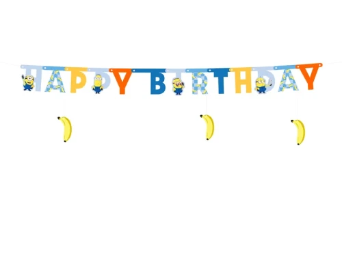 Girlanda baner "Happy Birthday", Minionki