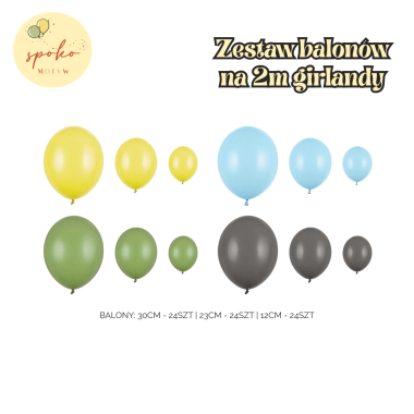 Zestaw balonów na 2m balonowej girlandy, BUDOWLANY