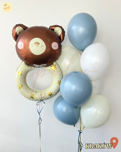 Zestaw balonów z helem, Baby Shower, GRZECHOTKA (odbiór osobisty, dostawa, Kraków)