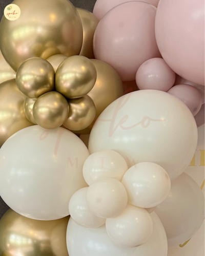 Balony na girlandę LUX (6mb) SOFT PINK, Chrzest, Komunia