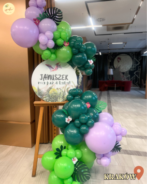 Sztaluga z balonami, Urodziny, DINOZAURY (odbiór osobisty, dostawa, Kraków)