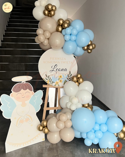 Sztaluga z balonami, Komunia, NIEBIAŃSKA ŁĄKA (odbiór osobisty, dostawa, Kraków)