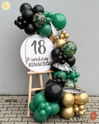 Sztaluga z balonami, Urodziny, WĘDKARZ (odbiór osobisty, dostawa, Kraków)