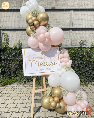 Sztaluga z balonami, Chrzest, GIPSÓWKA (odbiór osobisty, dostawa, Kraków)