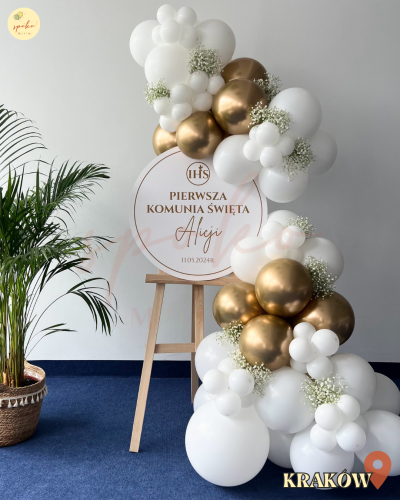 Sztaluga z balonami, Komunia, GIPSÓWKA (odbiór osobisty, dostawa, Kraków)