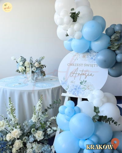 Sztaluga z balonami, Chrzest, CHŁOPIEC (odbiór osobisty, dostawa, Kraków)