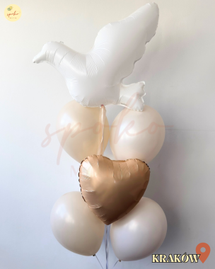 Balonowy bukiet z helem, Chrzest, BOHO (odbiór osobisty, dostawa, Kraków)