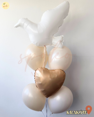 Balonowy bukiet z helem, Chrzest, BOHO (odbiór osobisty, dostawa, Kraków)