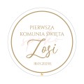 Tabliczka personalizowana, koło, 60cm, Pierwsza Komunia Święta
