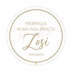 Tabliczka personalizowana, koło, 60cm, Pierwsza Komunia Święta