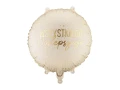 Balon foliowy Wszystkiego najlepszego, okrągły, beżowy + HEL (odbiór osobisty, dostawa, Kraków)