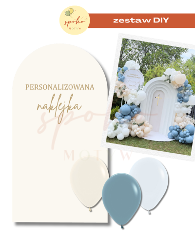 Zestaw dekoracji na ściankę SOFT BLUE, Chrzest, Komunia