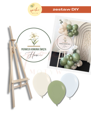 Zestaw dekoracji na sztalugę LILIA I OLIWKA, Chrzest, Komunia