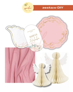 Zestaw dekoracji na stół na 12 osób, SOFT PINK