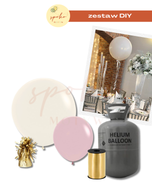 Zestaw balonów na hel, SOFT PINK, Chrzest, Komunia